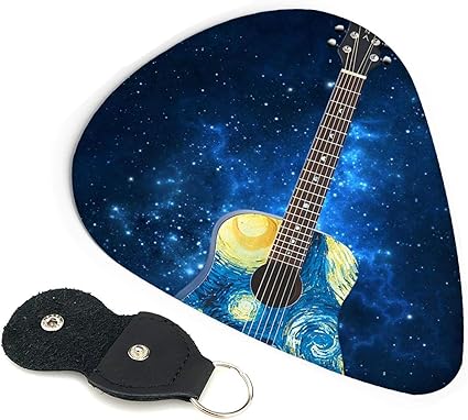 Amazon ギターピック星空とギター ギターアクセサリー6枚セット 製エレキギター アコースティックギター ベース用ピック 収納ケース付き 練習 楽器 音響機器 楽器 音響機器