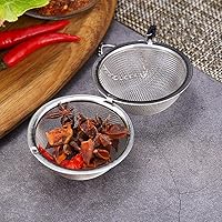 Vista 3 de Filtro de té de acero inoxidable 6pcs malla de filtro de bola de té redondo con cadena