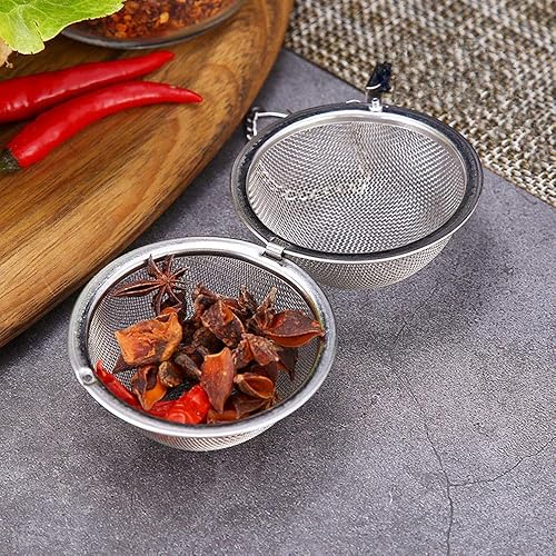 Miniatura 3 de Filtro de té de acero inoxidable 6pcs malla de filtro de bola de té redondo con cadena