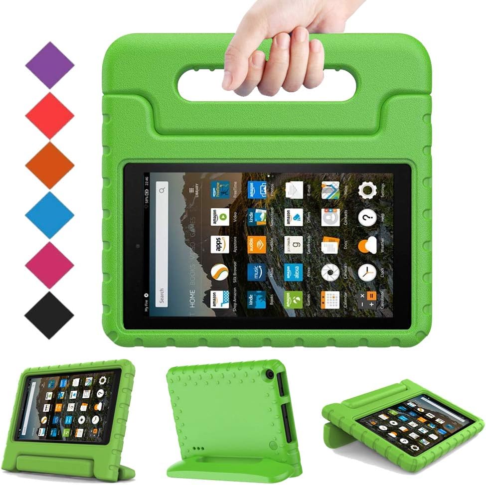 BMOUO Kids Case for Amazon All New Fire 7 2019 - Light Weight Shock Proof Convertible Handle Stand Kids Case for All New Fire 7 Tablet (9th Generation, 2019 Release), Green