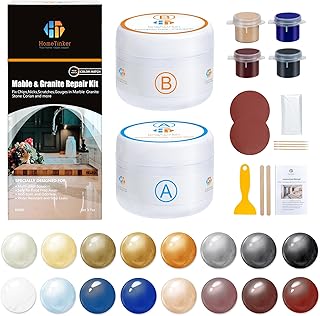 Marble and Granite Repair kit, Quartz Countertop Repair Kit for Chip Dents Cracks Holes Scratchs, Premium Marble Granite Quartz Laminate Formica Travertine Corian Stone Epoxy Filler