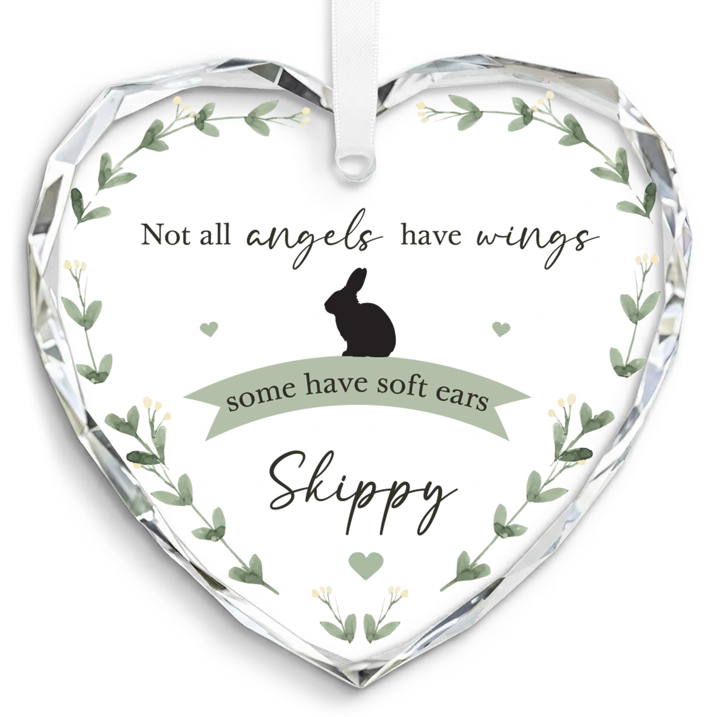 Beecreative Rabbit Memorial Gifts - Personalised Rabbit Remembrance Crystal