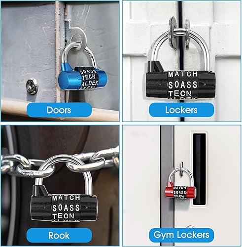 Miniatura 6 de Cerradura de combinación de 5 letras de 5 piezas, casillero de 5 dígitos, cerradura de metal reiniciable sin llave para caja de herramientas de