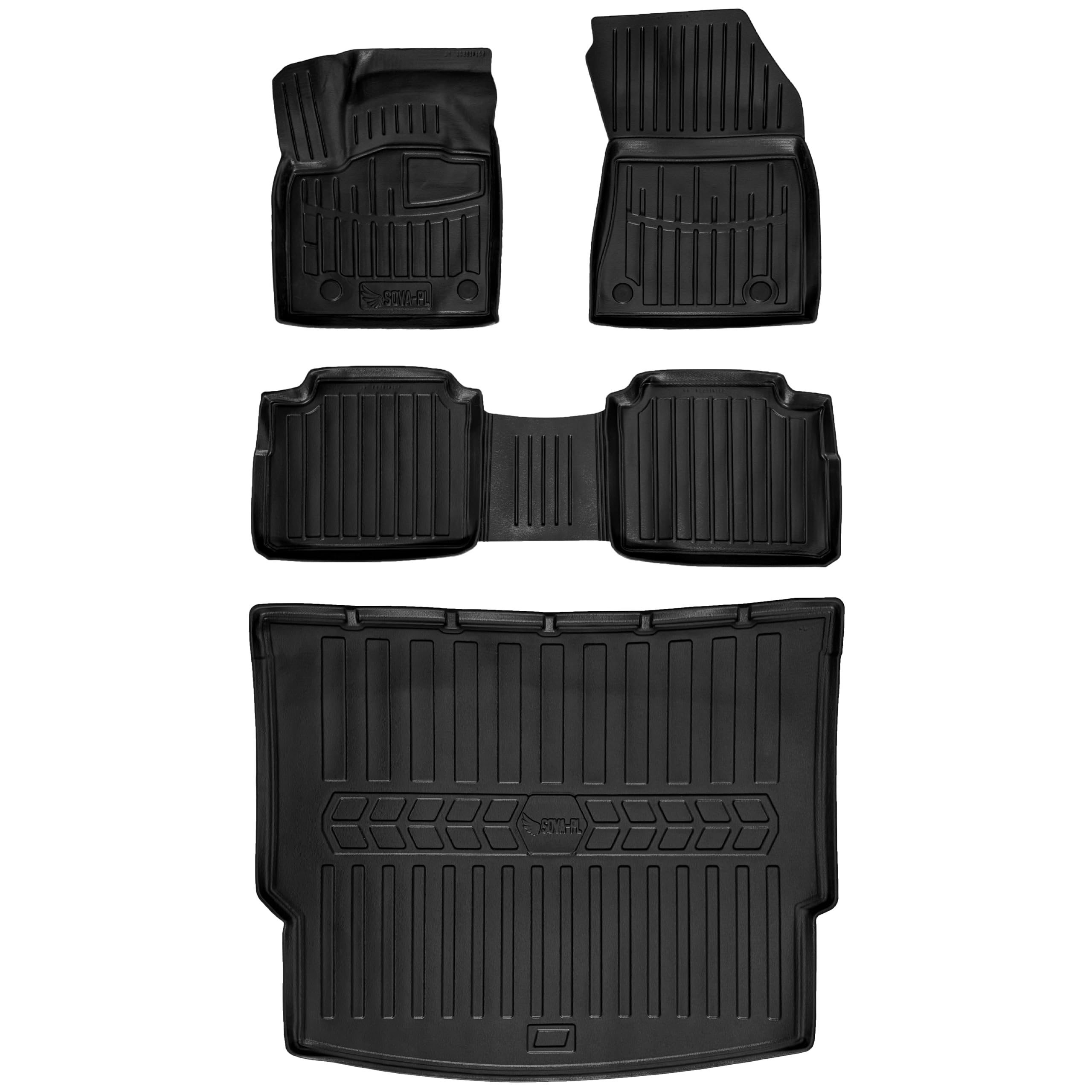 Gumowy zestaw dywaniki i mata pasujące do Nissan X-Trail IV T33 e-power (od 2021) gór=>