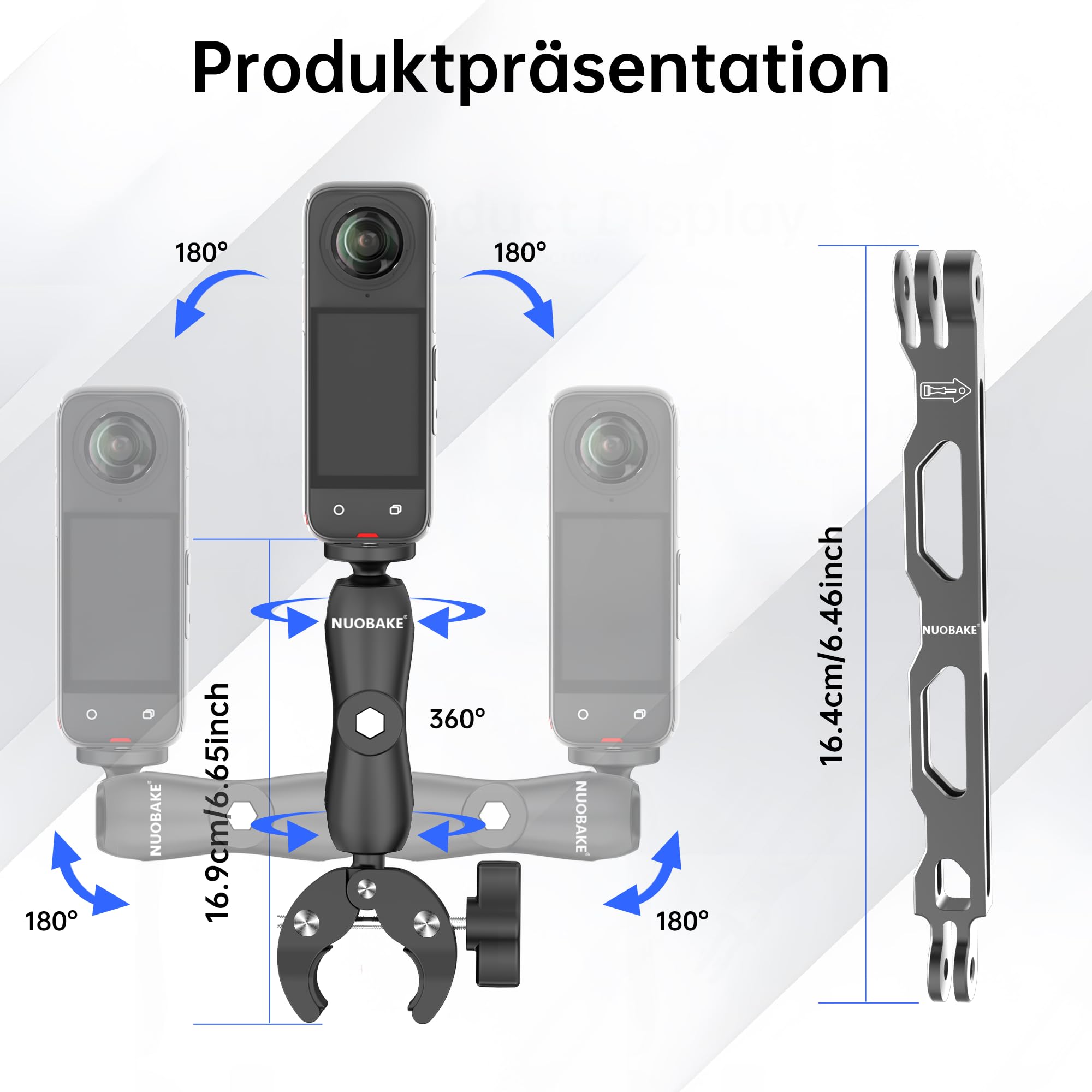 42 in 1 Motorrad-Halterungsset, Action-Kamera-Zubehör | Kompatibel mit Insta360 X5/X4/X3/X2/X/ONE R/RS/GO 3/GO2, Kompatibel mit GoPro Hero 13/12/11/10/9/8