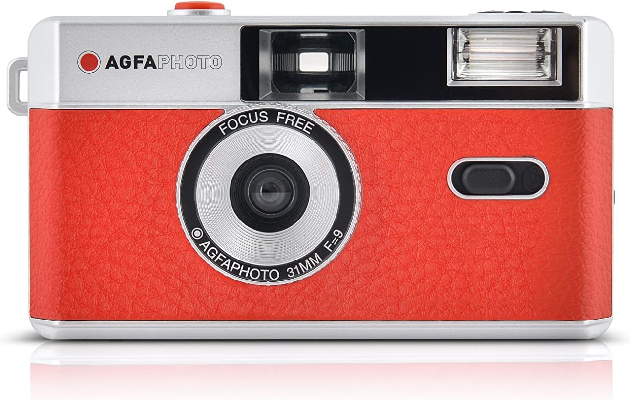 1 Shot Point and Shoot 35mm Film Camera, Reusable Retro Half Frame Camera, Built in Flash, Included One Roll ASA/ISO 400 Black & White Film 18 Exp., (36 Shots) Battery
