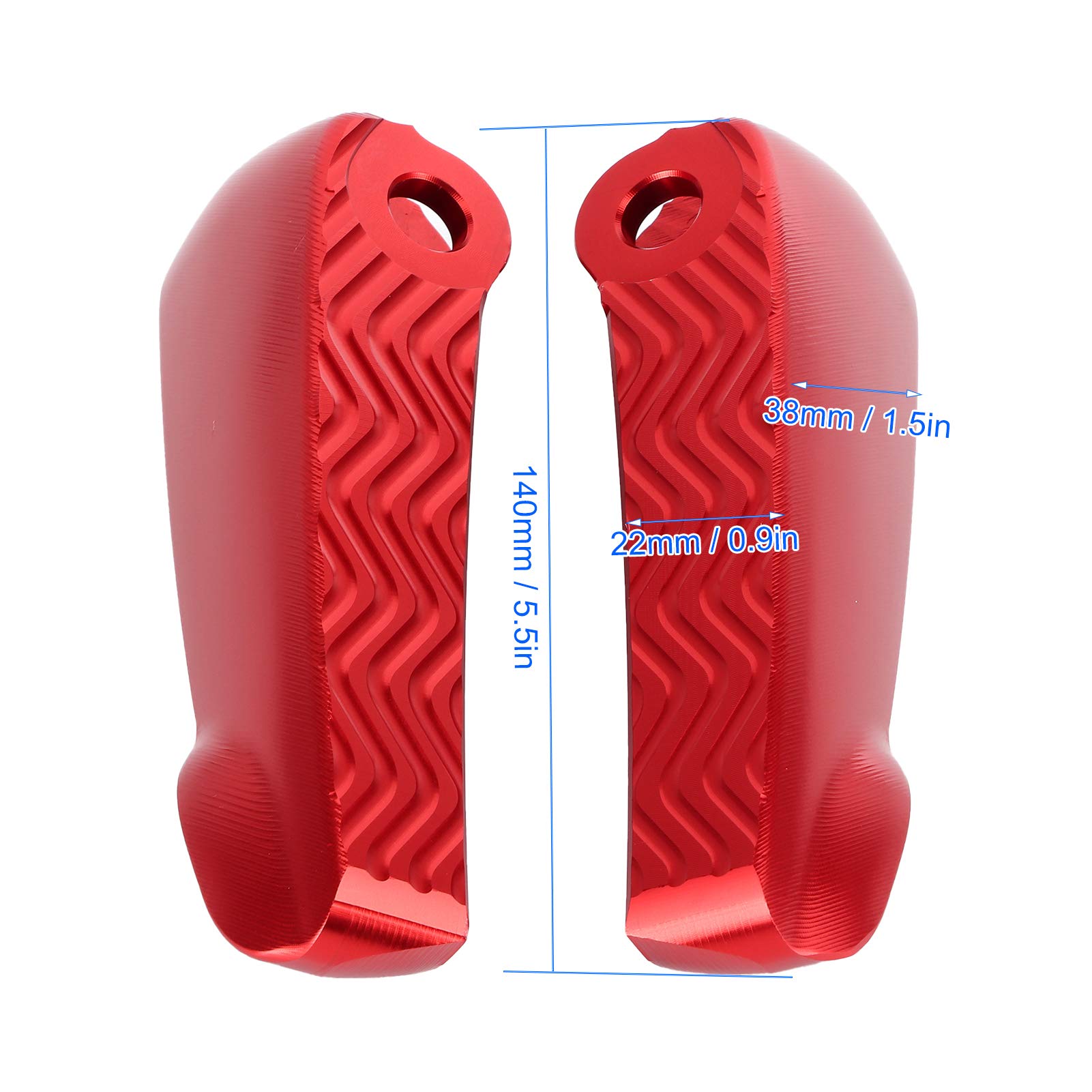 Akozon Par de estriberas traseras Pad de pedal Reposapiés plegable para motocicleta Apto para GT/GTS/GTV(rojo)