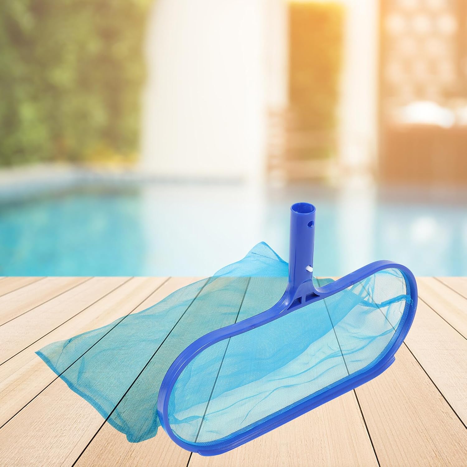 Swimming Pool Leaf Skimmer Net and Deep Rake for Pool Cleaning with Fine Mesh Net Suitable and Fountains