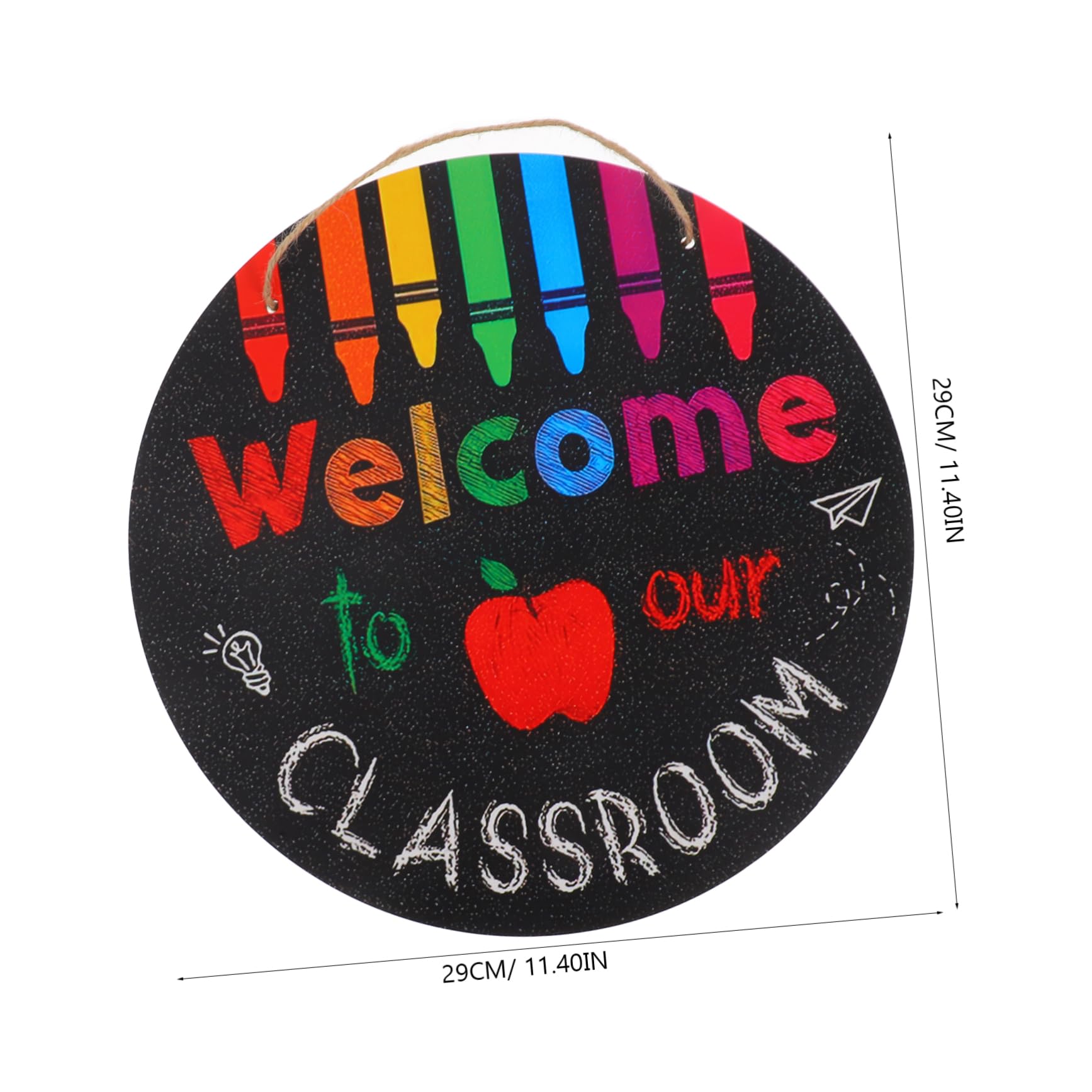 GRIRIW Welcome to Classroom Sign Round Door Hanger Back to School Teacher Decor Wood School Decorations