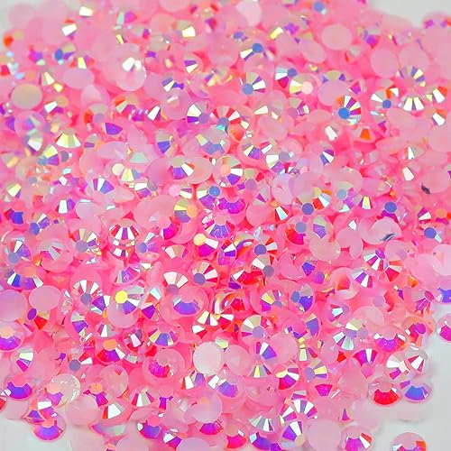 Miniatura 4 de Pink AB Jelly - Diamantes de imitación de 0.197 in, 5000 unidades de diamantes de imitación rosa claro ss20 con parte trasera plana para vasos,