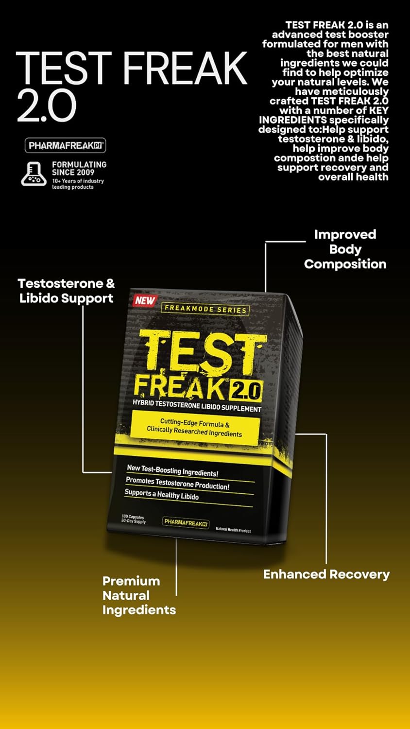 PHARMAFREAK Vitality Freak 2.0 – Herbal Energy & Wellness Support for Men | With Tongkat Ali, Fenugreek & Tribulus | Supports Energy, Strength & Stamina – 180 Capsules - Image 6