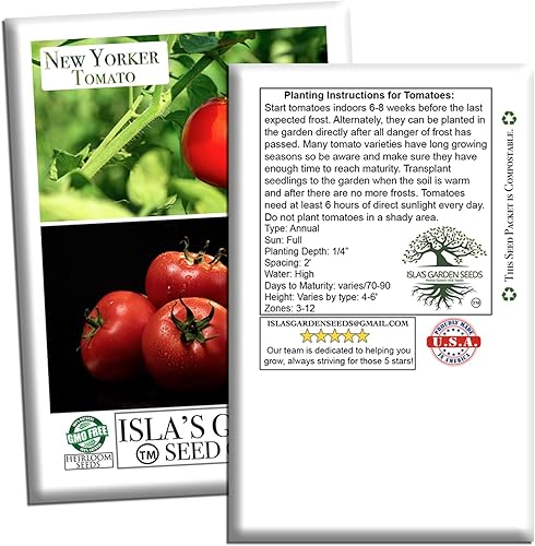 Miniatura 6 de Semillas de tomate New Yorker para plantar, más de 100 semillas de reliquia por paquete, semillas de jardín de Isla (semillas de jardín de Isla),