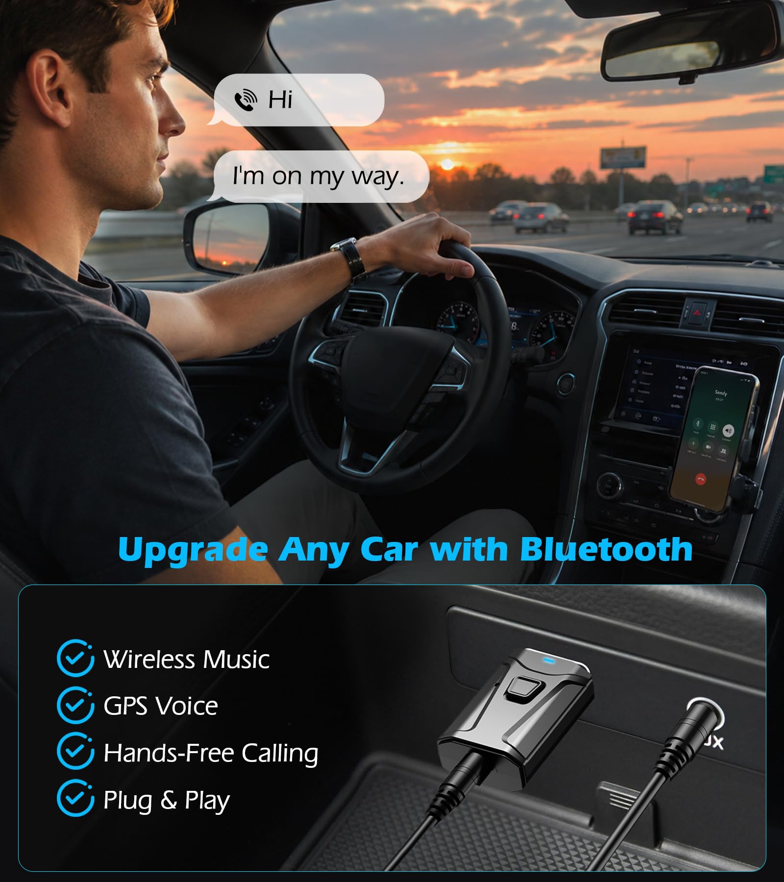 Adaptateur USB Bluetooth pour voiture - Transmetteur Bluetooth Plug & Play - Adaptateur AUX sans fil 3,5 mm pour TV, casque PC, stéréo TSNAM