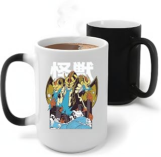 Gift for Fans of Japanese Monster Movies City Destruction Themed 11oz 15oz Color Changing Mug