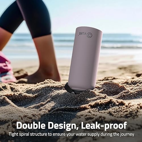 Miniatura 6 de CVLIFE Botella de agua aislada de 32 onzas con popote, botella de agua de acero inoxidable a prueba de fugas para bebidas frías y calientes,