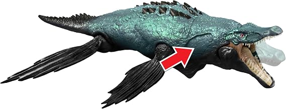 Mattel Jurassic World Gigantic Thrashers Large Liopleurodon Dinosaur Figure with 2 Attack Movements and Evolution Function Digital Fun JKL87