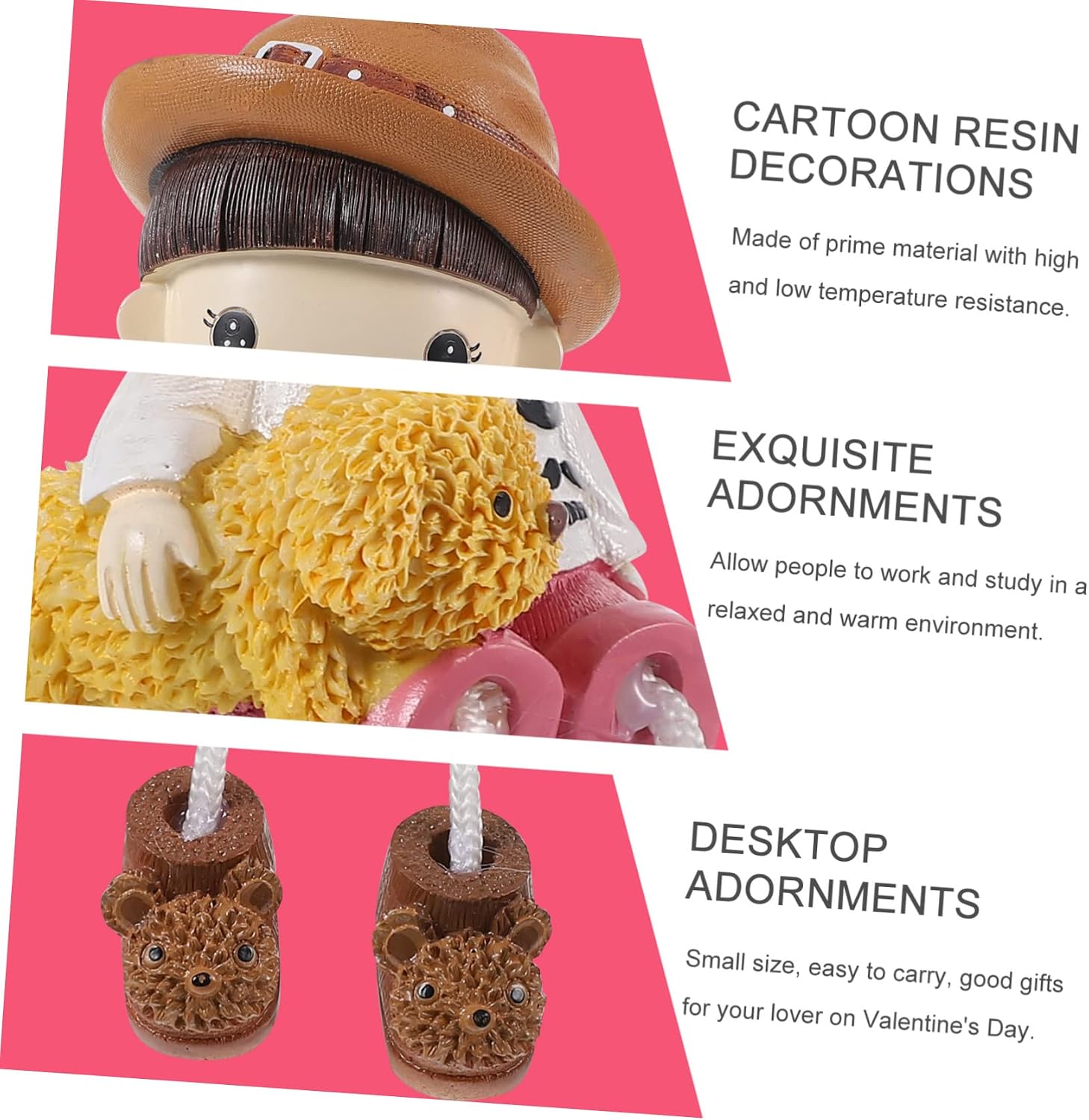Veemoon 2pcs Adorable Couple Dolls Creative Tabletop Decorations for Home Weddings Valentine Day and Birthdays Unique Resin Figurines to Create Romantic Atmosphere
