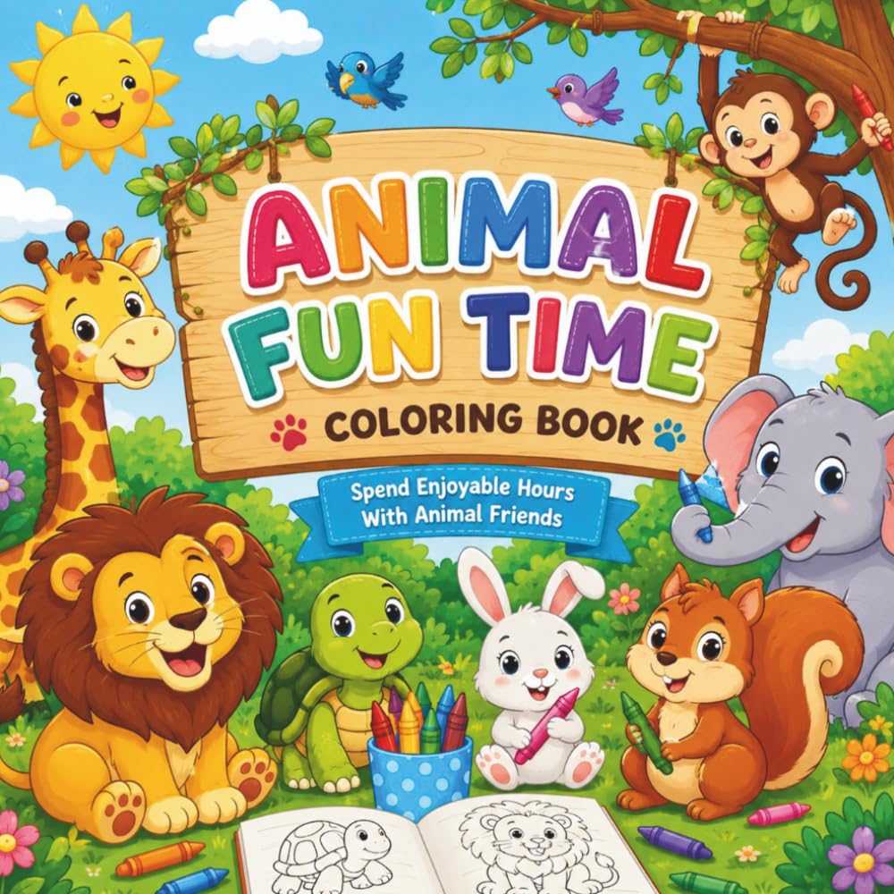 Animal Fun Time: Coloring Book