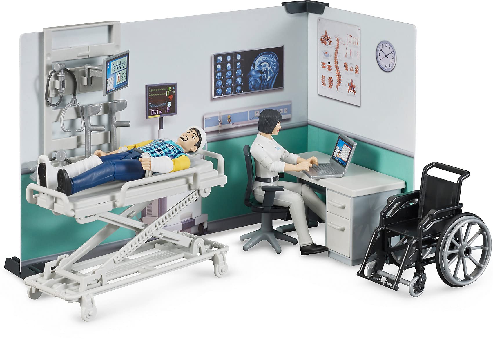bruder 62711 - infermeria bworld, medico, paziente, attrezzatura medica, paramedico, servizio di soccorso