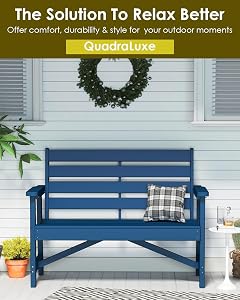 Garden Benches We're Absolutely Obsessed With (All on Amazon) GREENVINES 2-Person HDPE Garden Bench, Blue