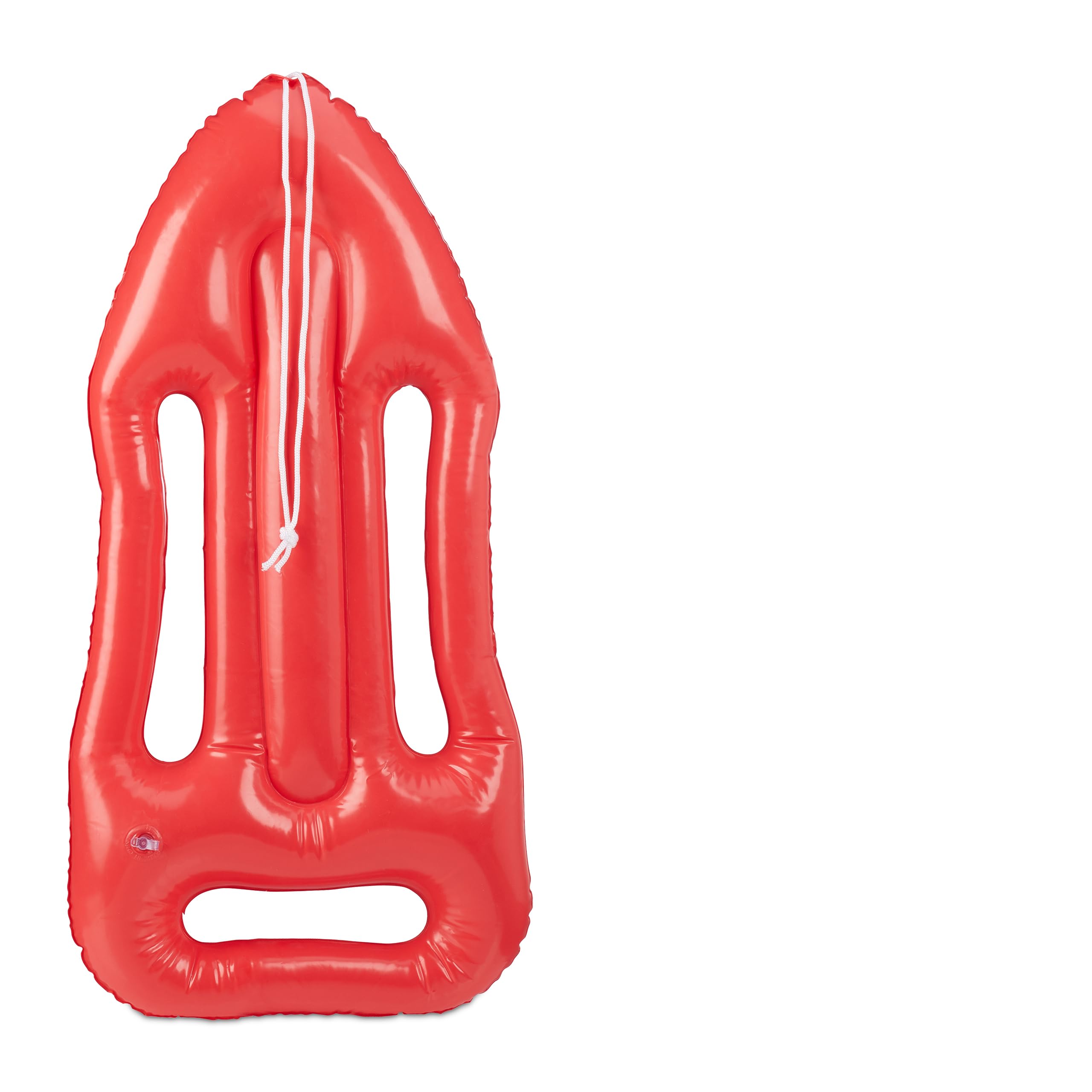 Relaxdays aufblasbare Rettungsboje, Rettungsbrett mit Umhängeseil, Karneval o. Mottoparty, für Kinder & Erwachsene, rot