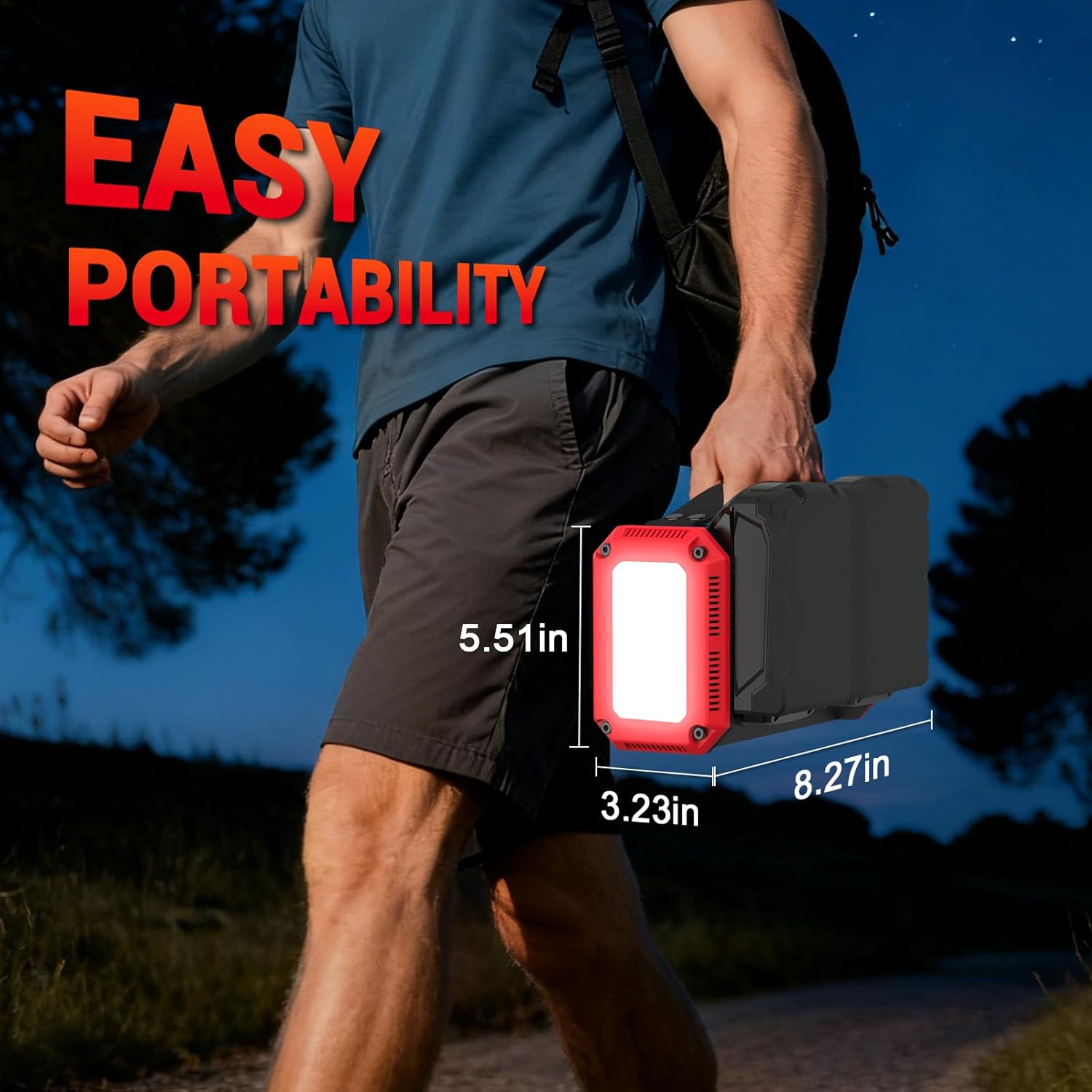 350W Pure Sine Wave Power Inverter Compatible with Milwaukee 18V Battery, DC 18V to AC 120V Inverter, 7A Fast Charger & 2 AC Outlet, 2 USB Ports & 2 Type-C Ports, 600LM LED Work Light (No Battery) - Image 7