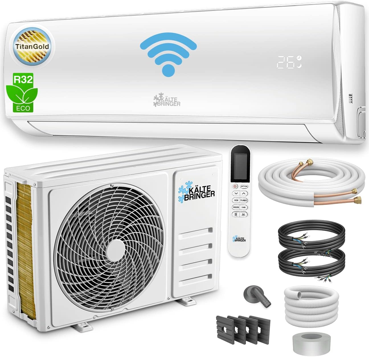 KESSER® Klimaanlage Set Split - mit WiFi/App Funktion Klimagerät ...
