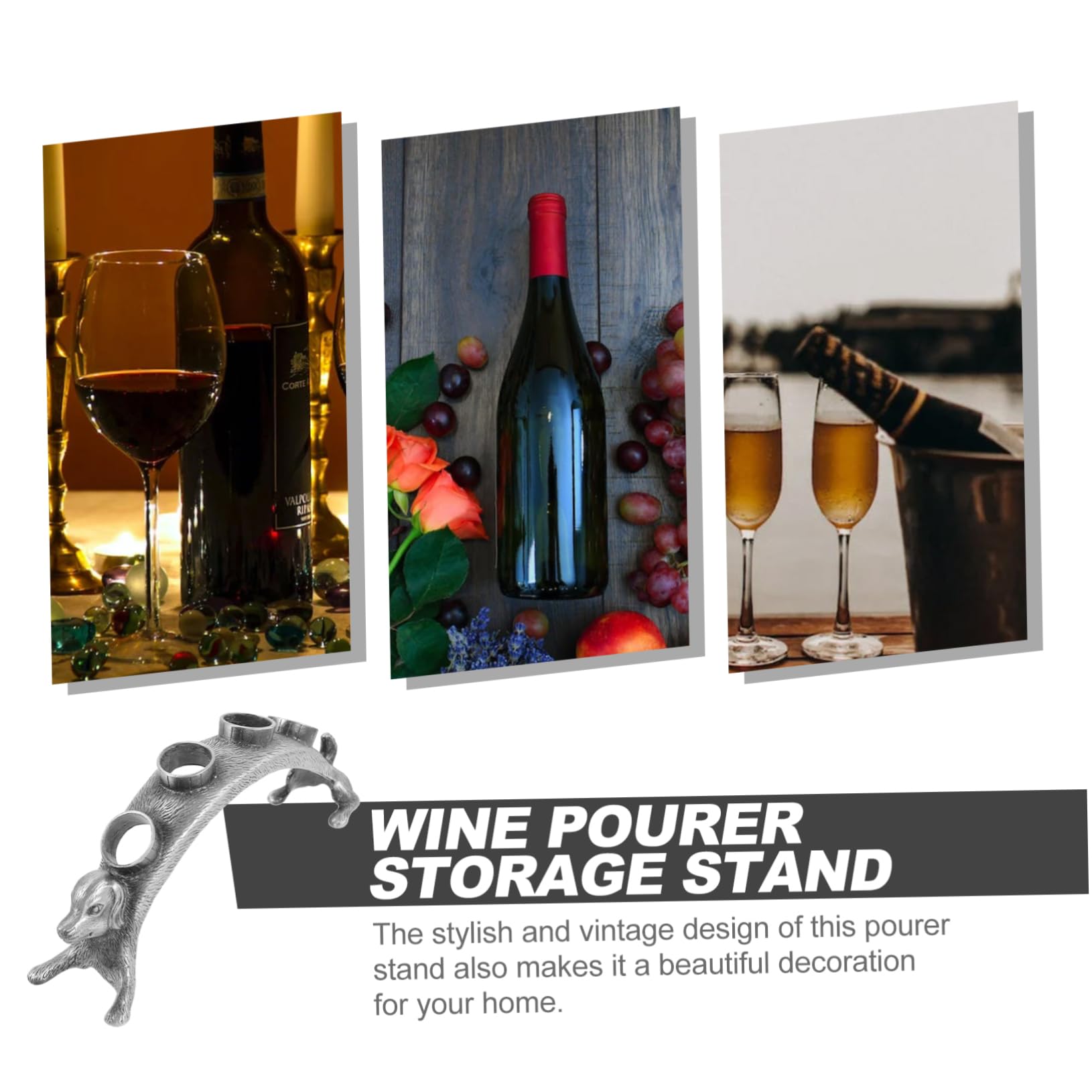 Cabilock 3piezas Soporte De Vino Forma De Perro Estante para Tapones De Vino Rack De Almacenamiento Accesorio para Fiestas y Decoraciones De Navidad