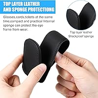 Vista 3 de Liliful 6 Pcs Sunglass Holder for Car Visor Magnetic Visor Sunglass Holder Eyeglass Hanger Clip PU Leather Sunglass Visor Clip Car Visor Accessories