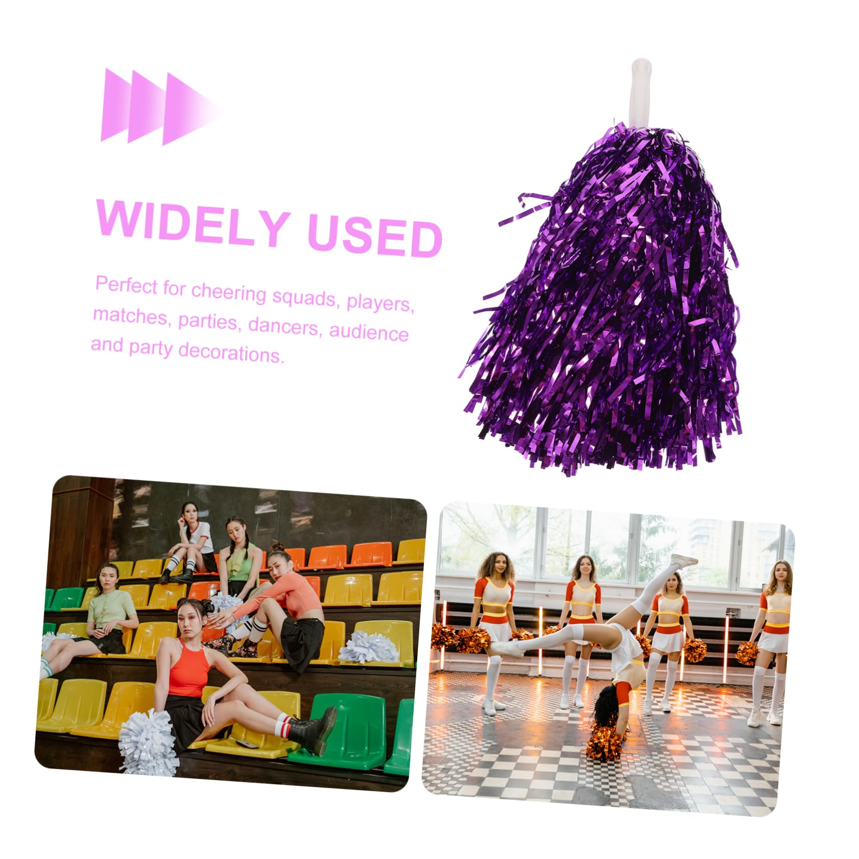 Pompons de Cheerleading en Pvc 16 Pièces pour Chorégraphie et Compétition
