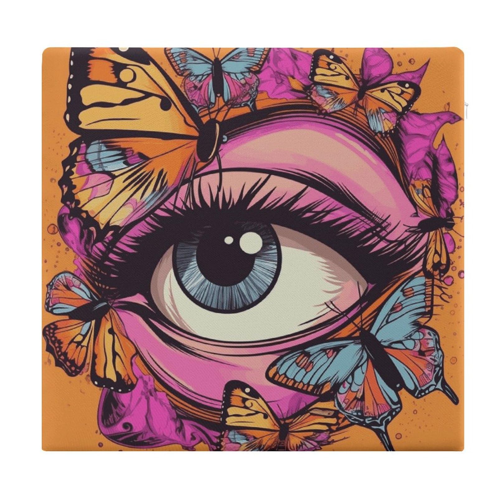 Cojín de meditación con diseño de mariposas alrededor de los ojos, para yoga, tatami, chimenea, sala de estar