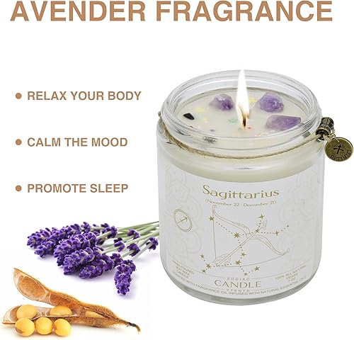 Miniatura 4 de Velas de signo del zodiaco, velas con signo de cristal del zodiaco, velas perfumadas de astrología, regalos para mejores amigos, para mujeres,