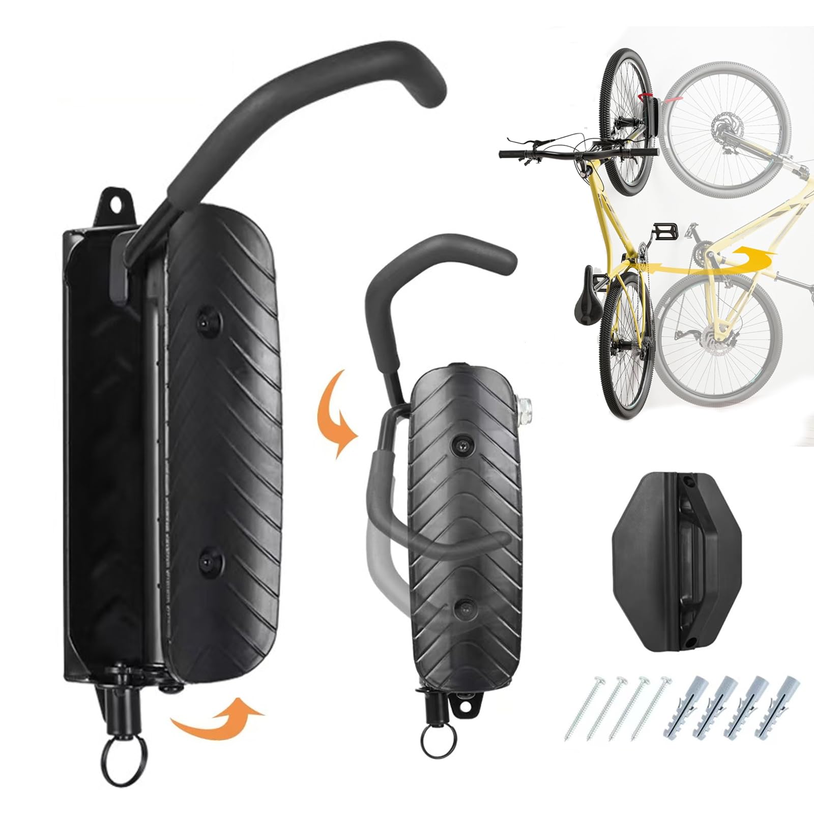 Swivel Bike Wall Mount, Bike Hangers for Garage Wall Mount Bike Rack, Space Saving Sturdy Wall Bike Rack