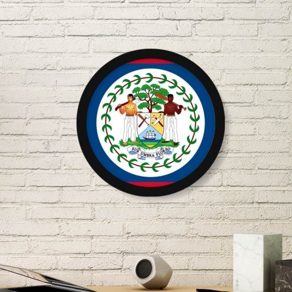 Cadre photo Belize art print haut de gamme rond noir pour salon raffiné