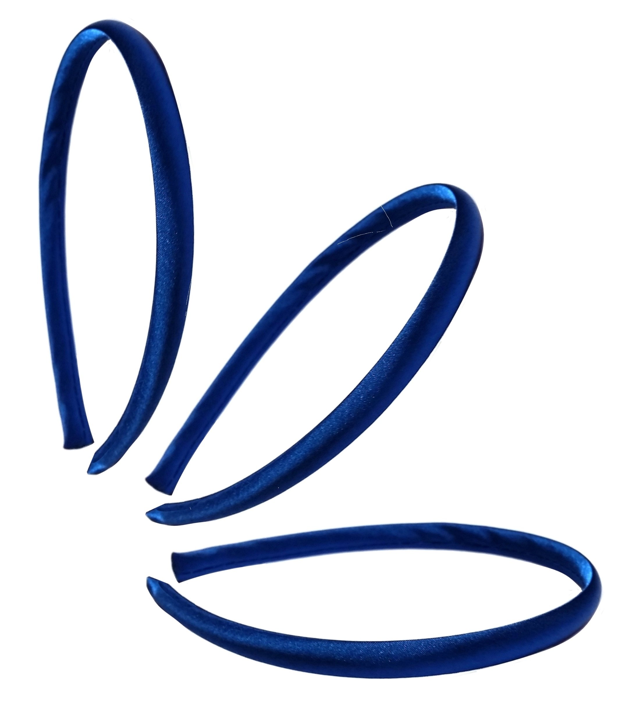 Satin Alice Bands - 10mm - 3 Pack (Mid Blue)