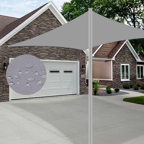 Miniatura 2 de Tuosite Toldo parasol impermeable con bloqueo UV, 10 x 10 pies, rectangular, color gris, 220 GSM para pérgola, cochera