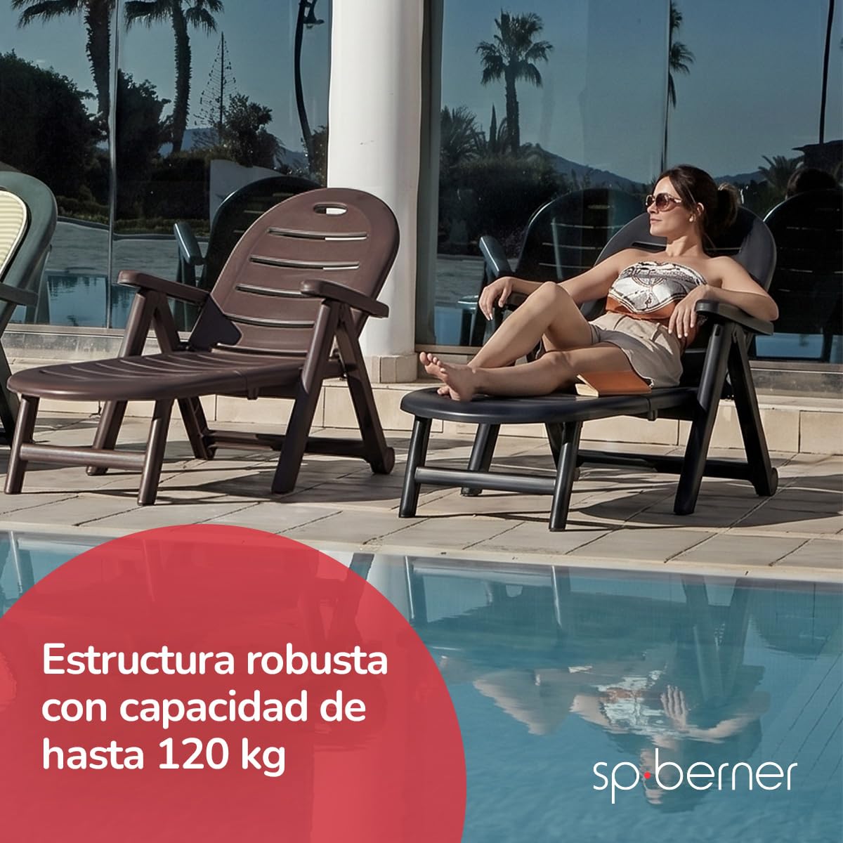SP Berner Tumbona de jardín Caiman Blanca