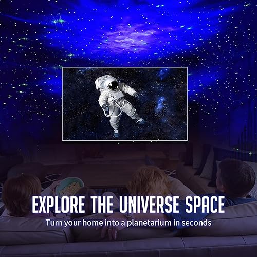 Miniatura 3 de Proyector de galaxia astronauta, proyector de estrellas, luz nocturna de galaxia, proyector de luz de astronauta, lámpara LED de techo de nebulosa