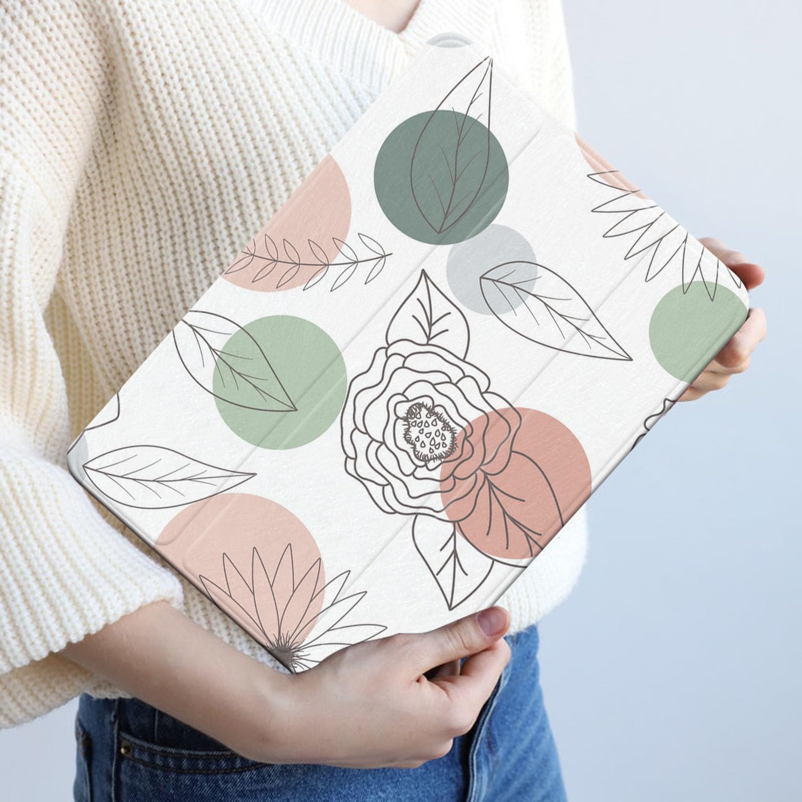 Case for iPad Pro 10.5 Floral Apple iPad 10.2 Inch Case Flower 9th 8th 7th Generation Cover with Pencil Holder iPad Air 3rd Gen Cases Auto Sleep/Wake