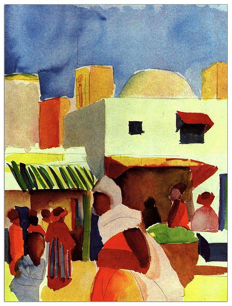 Tableau Market in Algier d'August Macke pour illuminer la décoration de votre salon