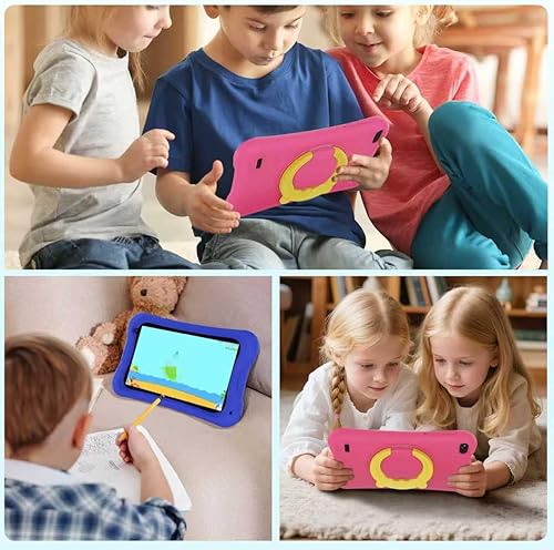 Miniatura 6 de Huotan Tablet Android de 7 pulgadas para niños, para nietos, rellenos de calcetines, 4 GB de RAM+32 GB de ROM, CPU de cuatro núcleos, batería de