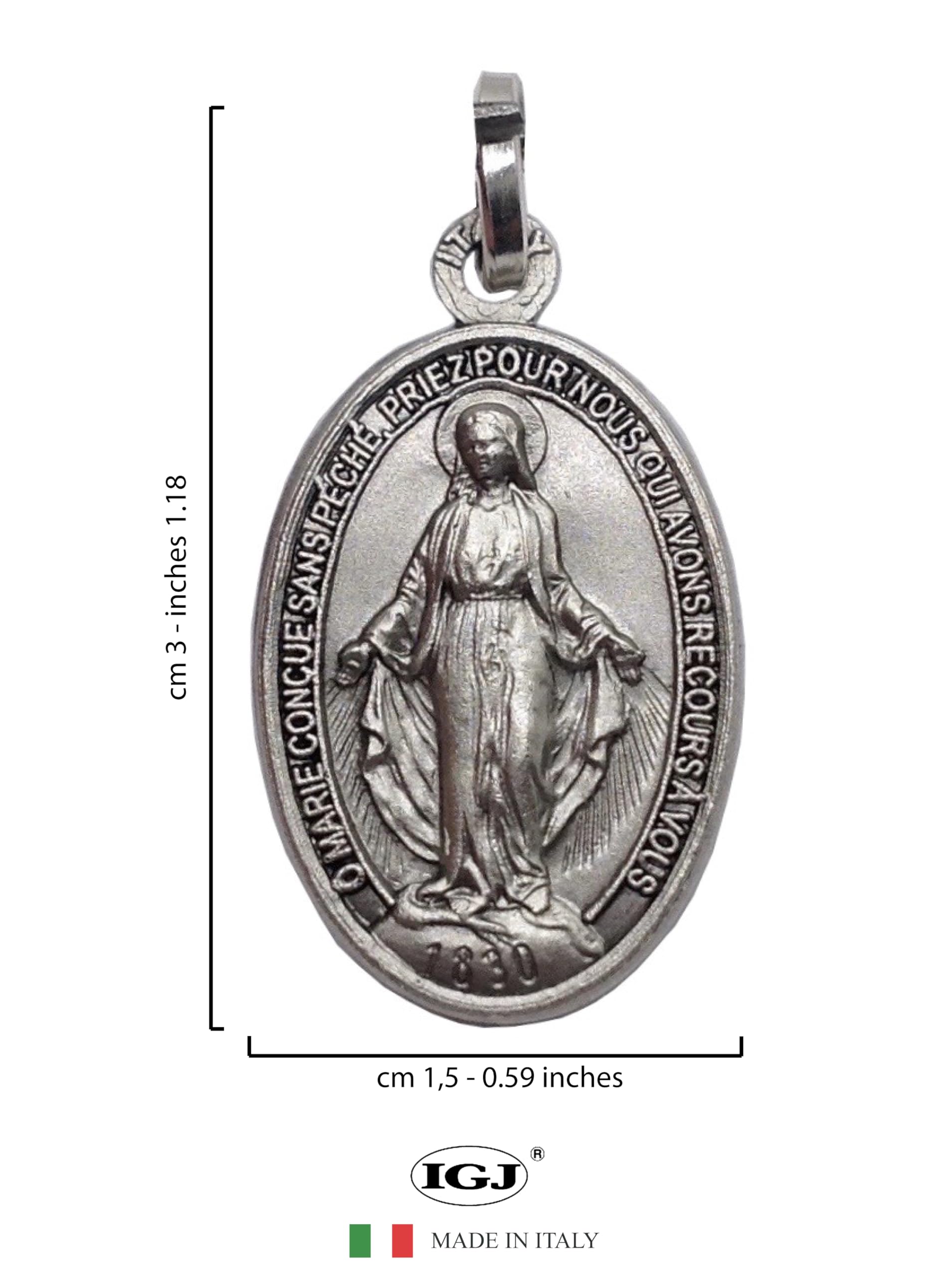 Médaille Miraculeuse en Argent Massif 925 - L'Originale - Made in Italy