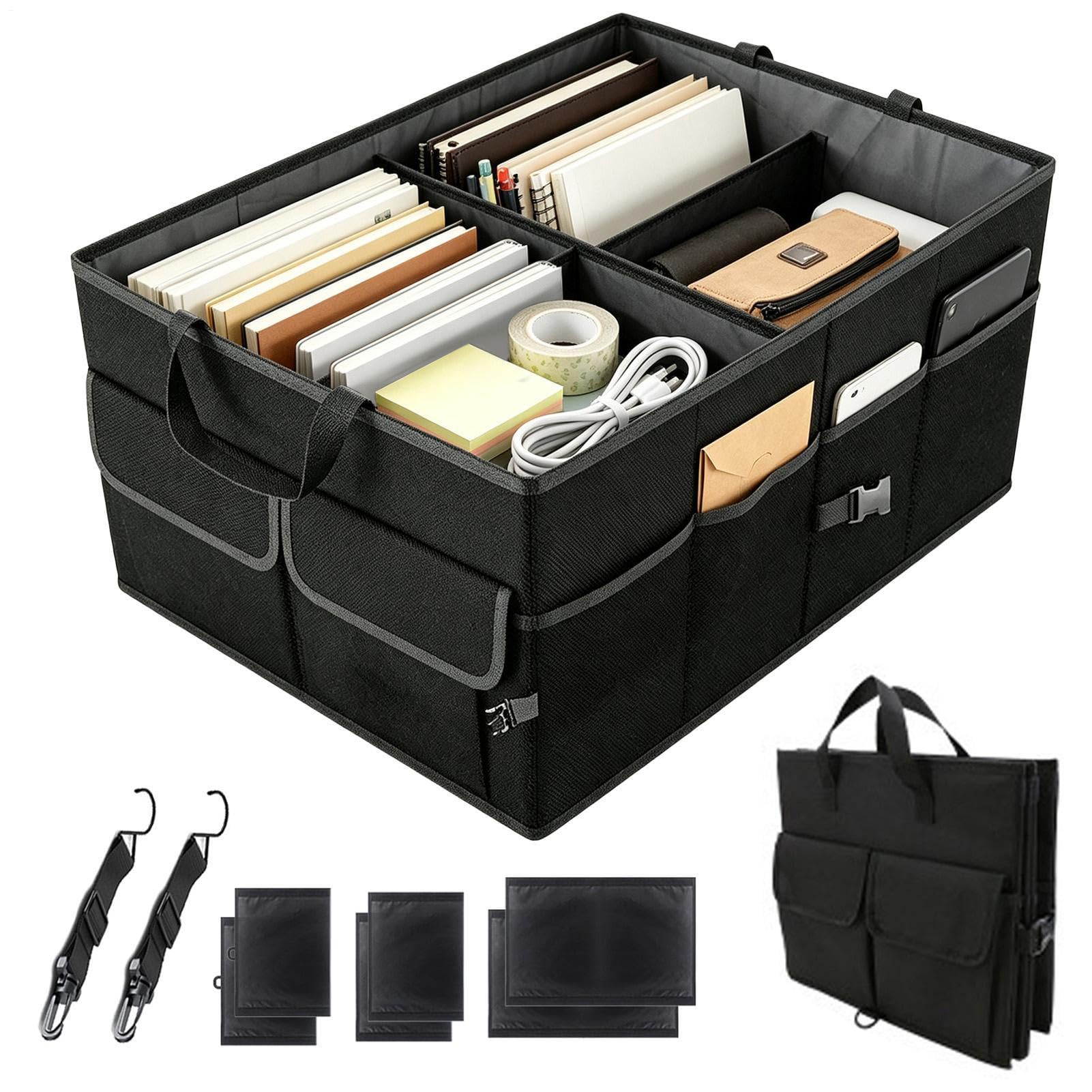Organizador de maletero para coche Plegable con Divisores y Asas