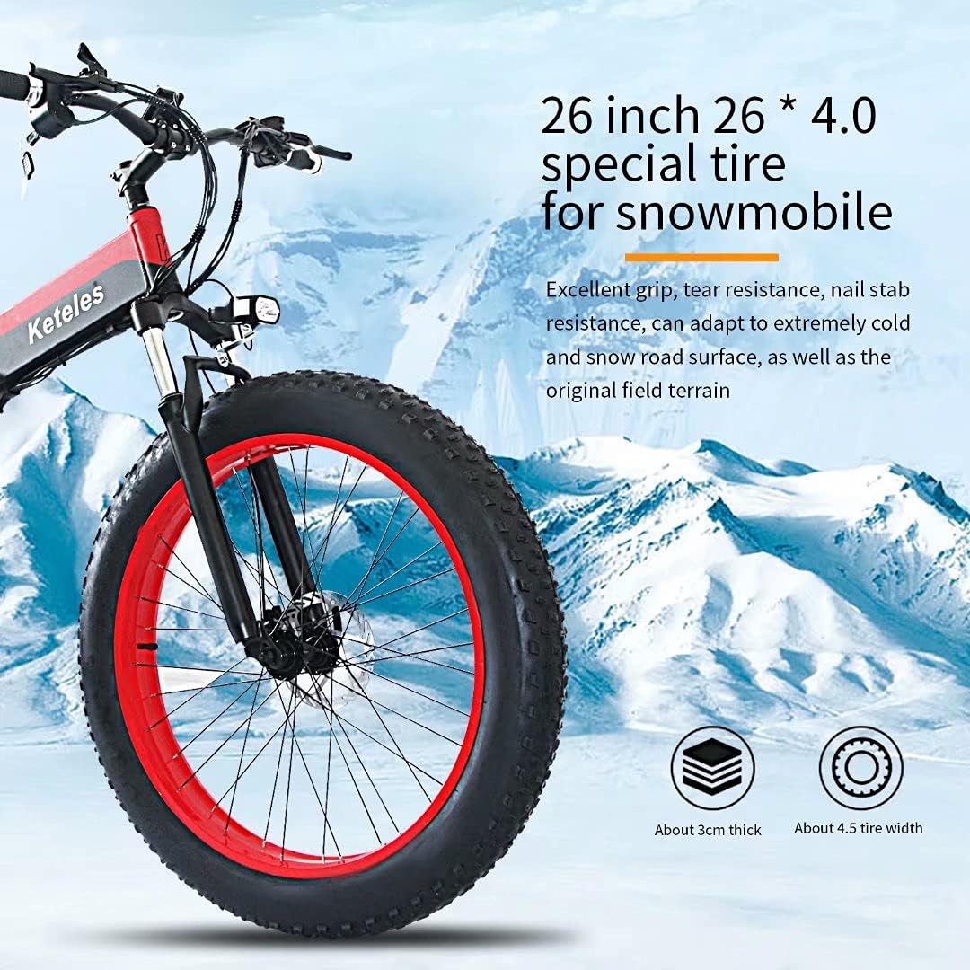 Bici Elettrica Pieghevole Mtb E-bike Fat Bike, Bicicletta Elettrica a  Pedalata Assistita Unisex Adulto, Batteria Removibile da 48V 15A,  Pneumatici da 26” x 4.0” : Sport e tempo libero