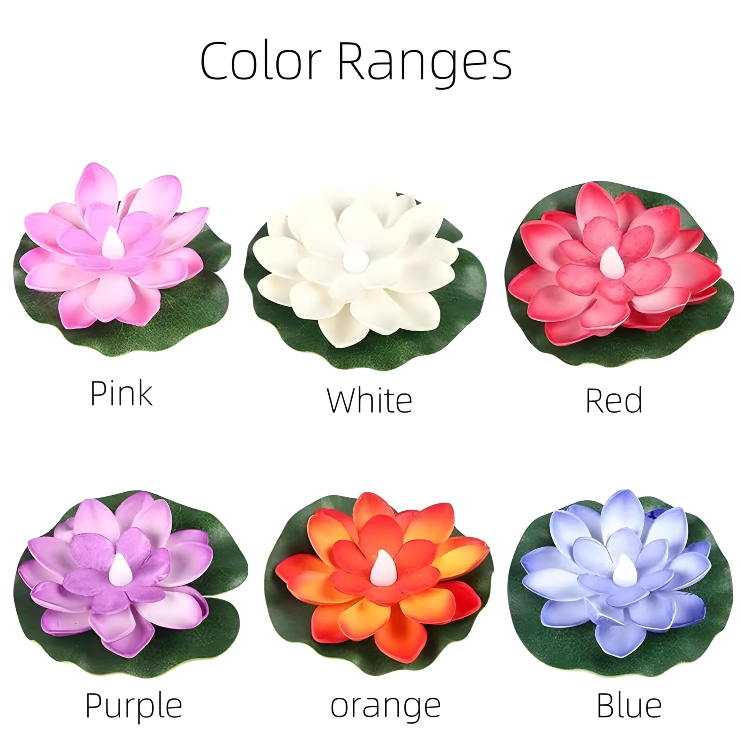 Amster Floating LED Lotus Tea Light Candles - Sensor-Activated, Smokeless, Multicolor for Pool, Garden, Home, and Festival Decoration (Pack of 4) 1