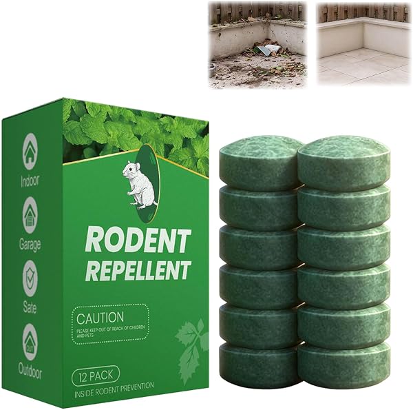Natural ๐๐จ๐ฎ๐ฌ๐ ๐๐จ๐๐๐ง๐ญ ๐๐๐ฉ๐๐ฅ๐ฅ๐๐ง๐ญ with Camphor & Peppermint Oil,Against ๐๐ข๐๐, ๐๐จ๐๐ค๐ซ๐จ๐๐๐ก๐๐ฌ Indoor Outdoor Use for Garage Kitchen Basement, (12PCS) - 1