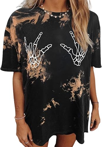 Avanova Camiseta de gran tamaño con estampado de letras gráficas para mujer, manga corta, casual, de verano, ajuste holgado