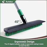 Vista 4 de Eyliden Cepillo de limpieza de suelo para suciedad persistente y limpieza profunda. Cabezal de 15 pulgadas de ancho con escobilla de goma, mango