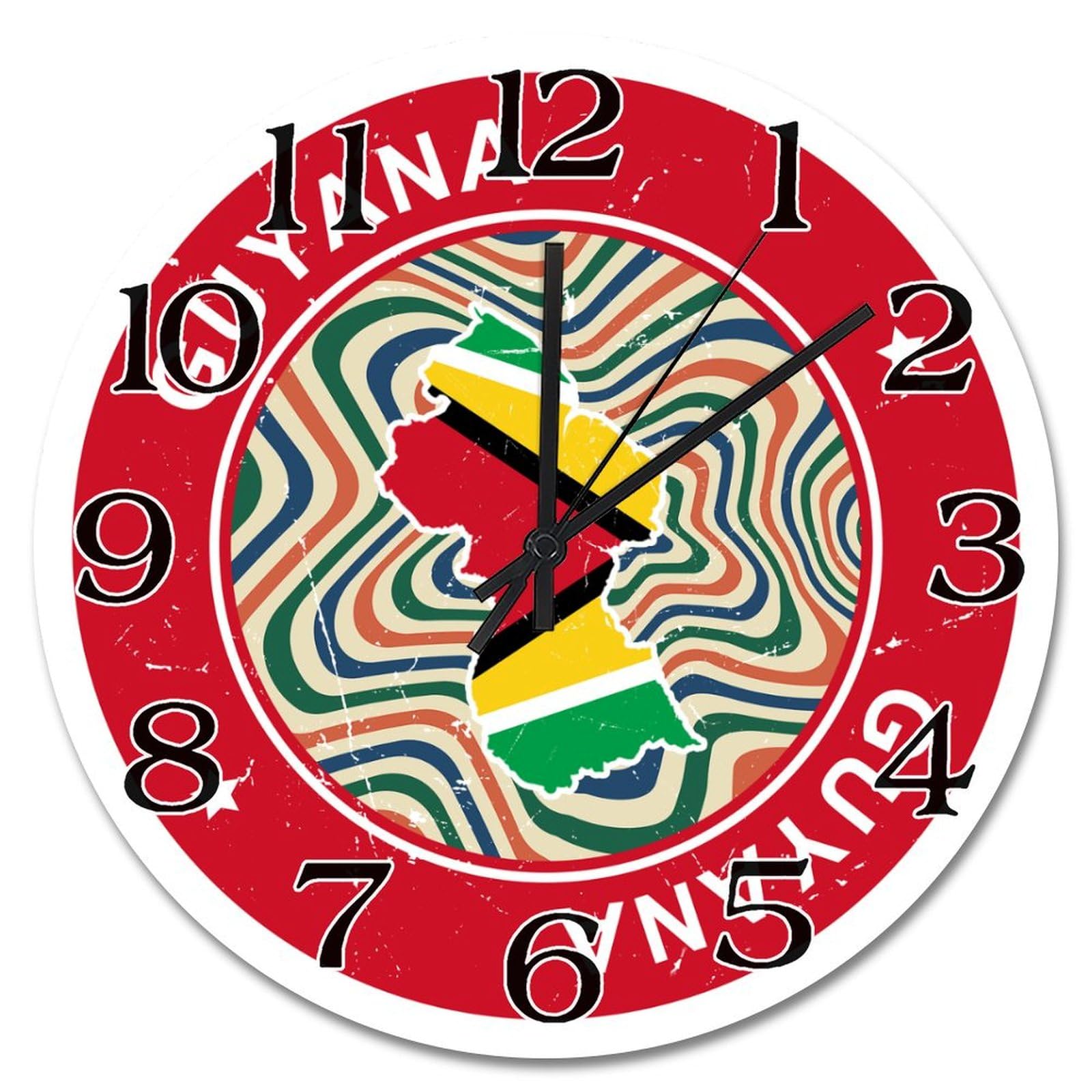 Horloge murale Guyane silencieuse pour stopper le tic-tac