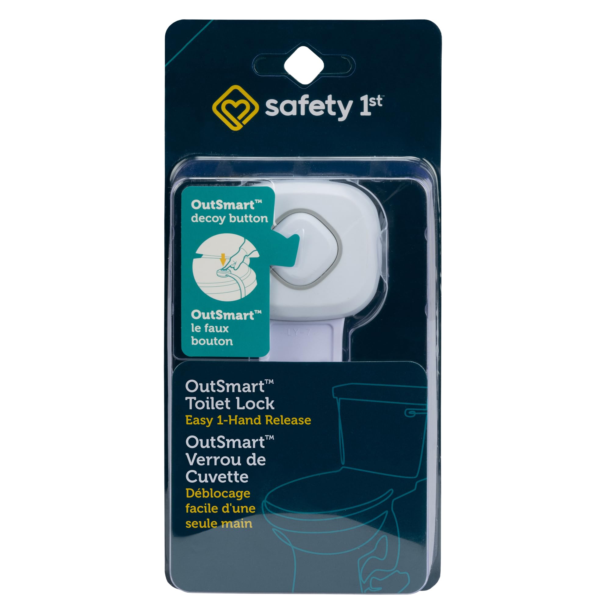 Safety 1st OutSmart Toilet Lock, White, 1 Count (Pack of 1)